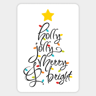 holly jolly merry & bright Magnet